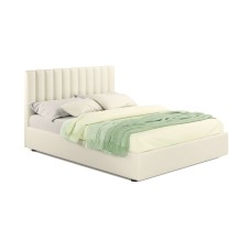 Мягкая кровать Olivia 1400 беж с ортопедическим основанием