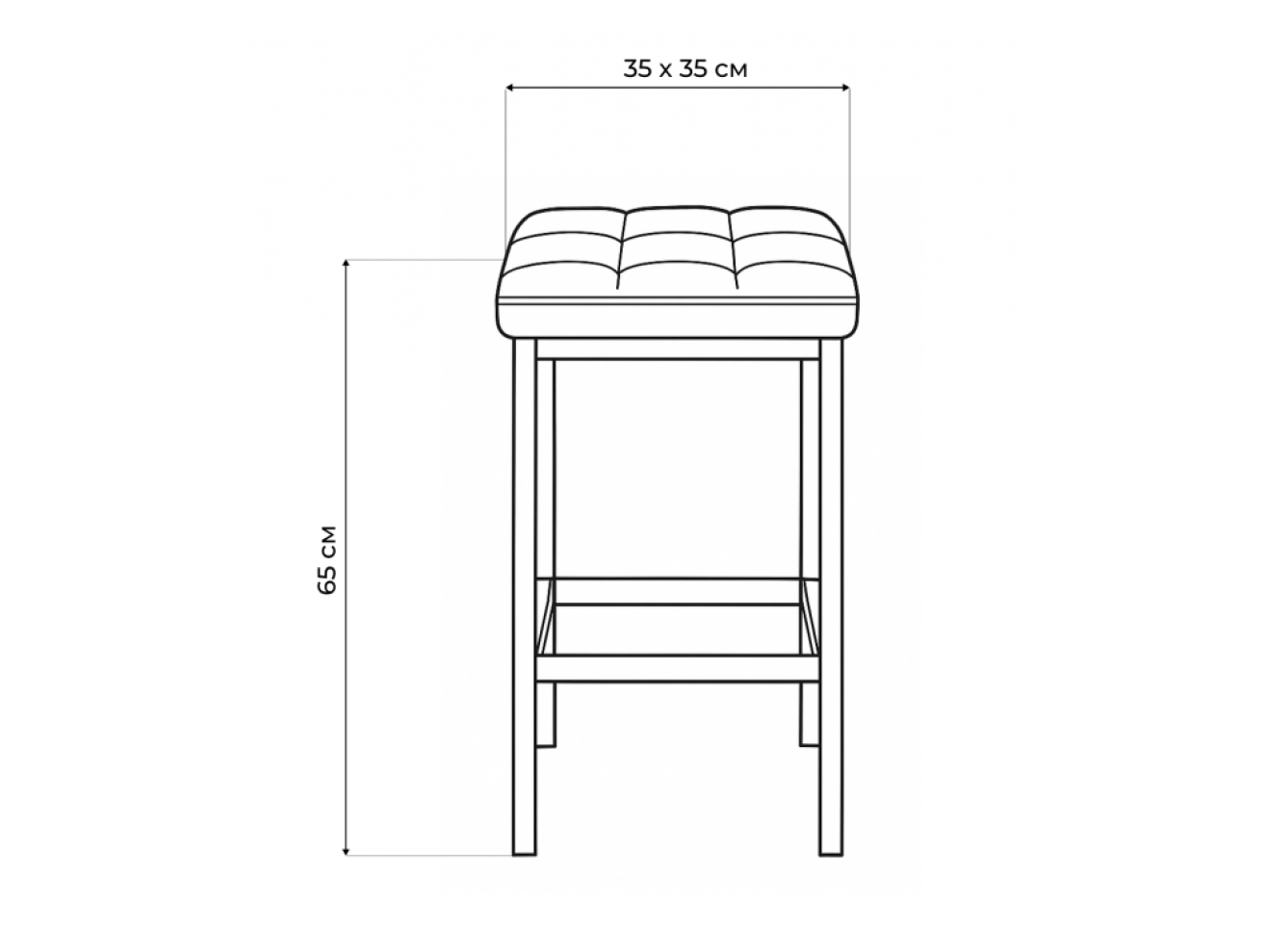 Лофт кож.зам. d6 / черный матовый Барный стул
