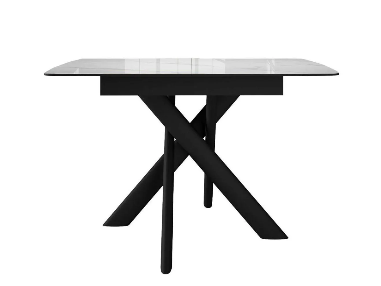 Стол DikLine DKB110, Керамика Carrara Gloss (мрамор глянец белый)/подстолье черное/опоры черные арт. 1526973