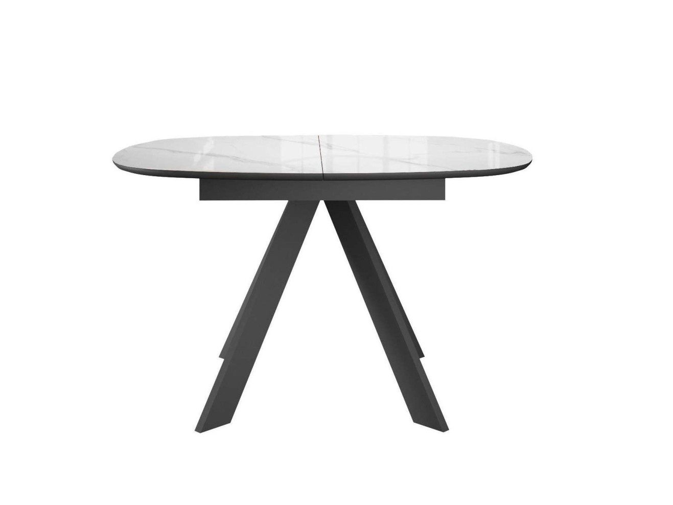 Стол DikLine BK100 Керамика Carrara Gloss (мрамор глянец белый)/подстолье черное/опоры черные