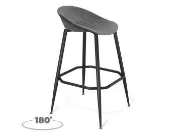 Стул барный Sheffilton SHT-ST19-SF2/S1480 Туманная дымка/черный муар