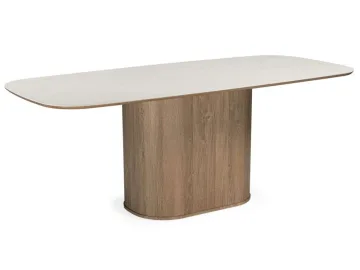 Эллипсо 200х90 light grey / дуб американский Керамический стол