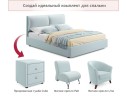 Мягкая кровать Vita 1600 мята пастель с подъемным механизмом арт. 1087237