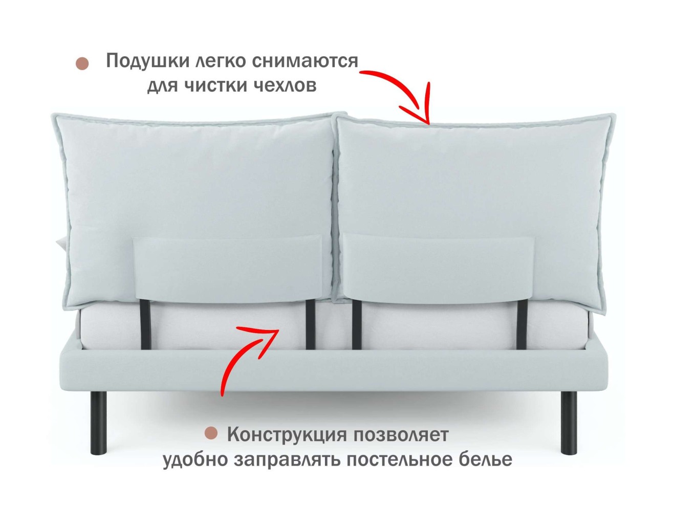 Мягкая кровать Fly 1600 мята пастель с ортопедическим основанием арт. 885795