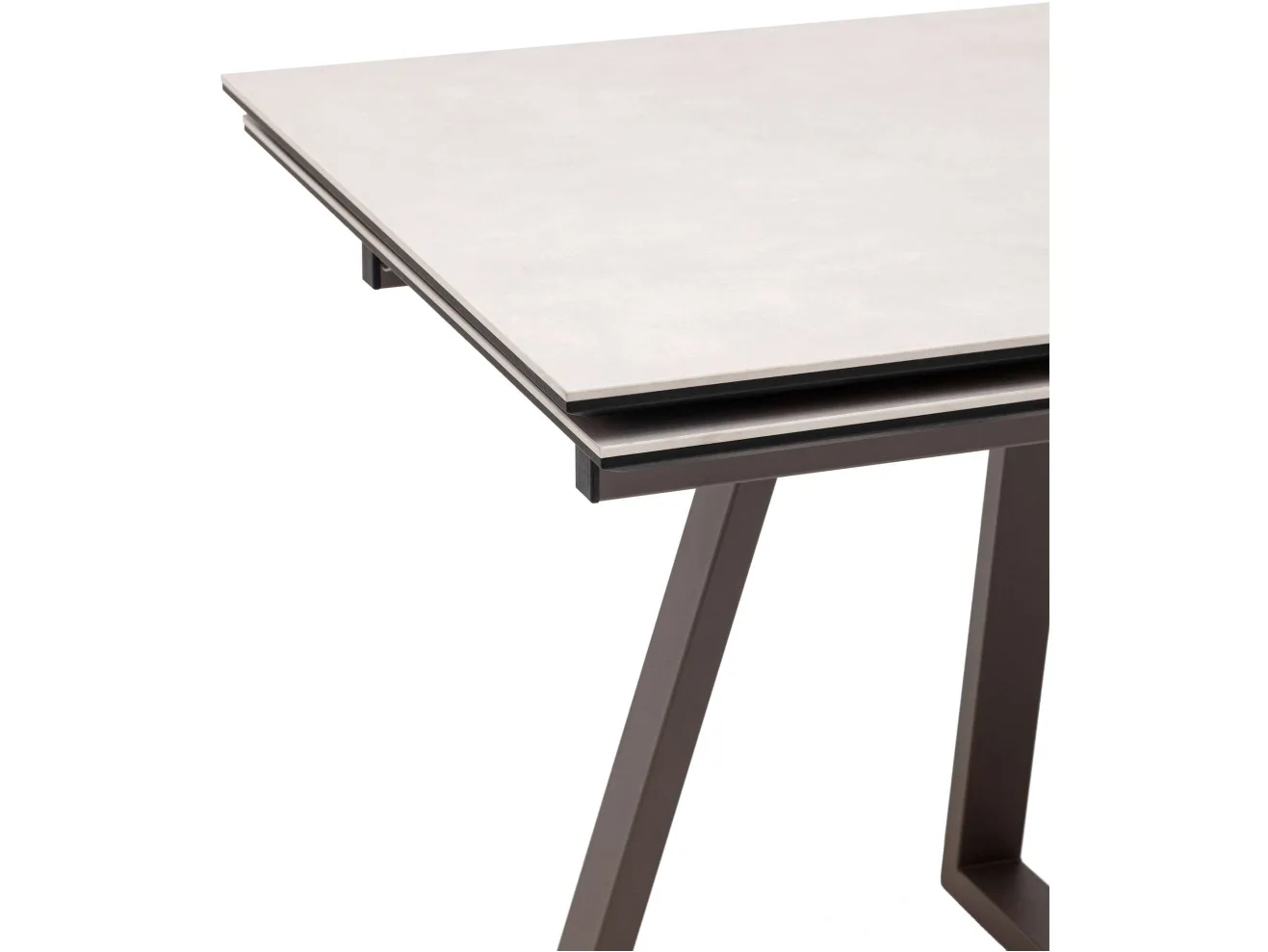 Стол обеденный STOOL GROUP Керас 120-180*80 Carmen light grey, подстолье коричневое арт. 1568399