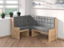 Угловая скамья Квадро Дуб крафт золотой/ Велюр Графит арт. 60007/3