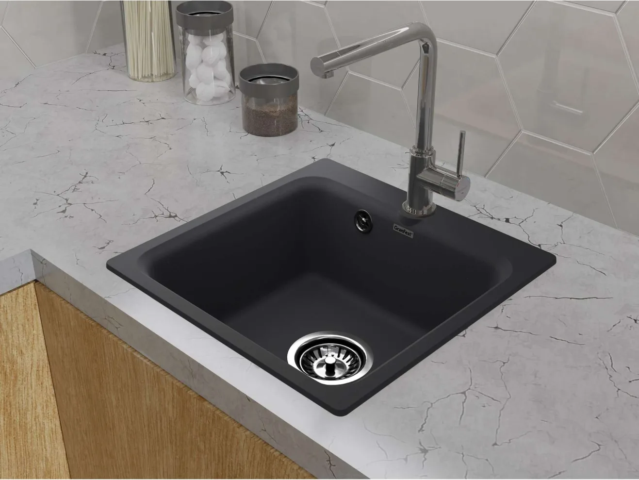 Мойка 430 GF-Smart 430 1-чаш 432*432 черный арт. 1265975