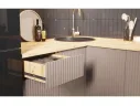 Угловая кухня Оливия NEW 1,4х2,4м, Крафт золотой/Холст латте арт. 1342585
