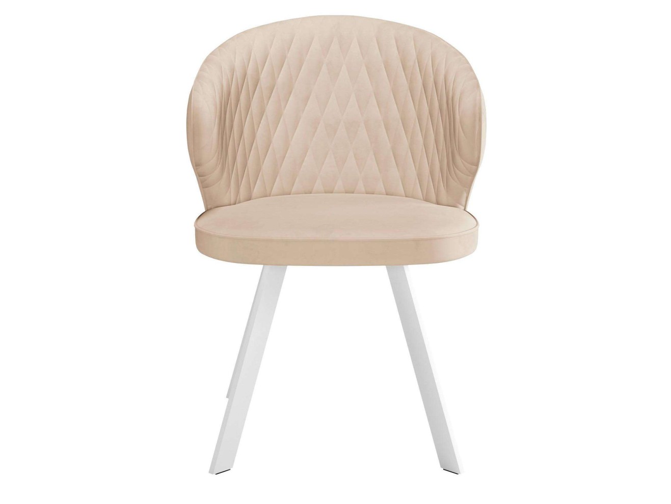 Стул DikLine 249 поворотный, B03 BEIGE, ножки белые