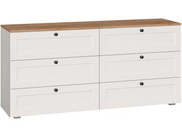 Опра 16.240 белый шагрень / дуб золотой craft Комод