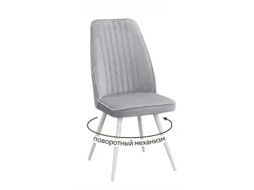 Стул DikLine 327 поворотный B22 GREY, ножки белые