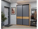 Шкаф-купе СЛИМ,125*60, Дуб вотан, Темно-серый арт. 968633