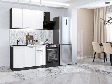 Кухонный гарнитур Квадро-03, МДФ, 120 см, Белый