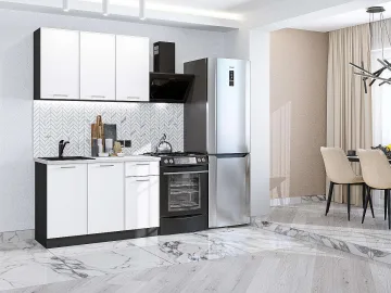 Кухонный гарнитур Квадро-03, МДФ, 120 см, Белый