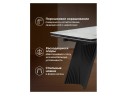 Вейв 140(200)х80 кристл белый мрамор / черный Стол стеклянный