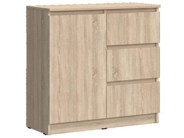 Челси Комод 800 (3 ящик 1 дверь) (Дуб Сонома, Дуб Сонома)