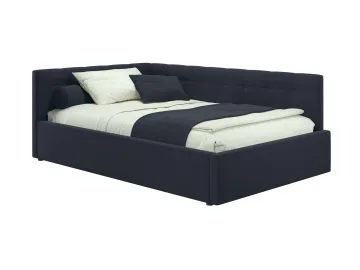 Мягкая кровать-тахта Bonna 1200 черная c ортопедическим основанием