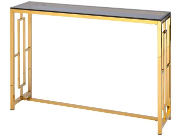 Консоль Stool Group БРУКЛИН 115х30 Стекло smoke/Сталь золото