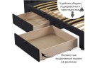 Мягкая кровать Olivia 1600 темная с ящиками