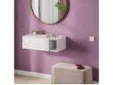 Тумба подвесная с ящиком и нишей Страйк, белый