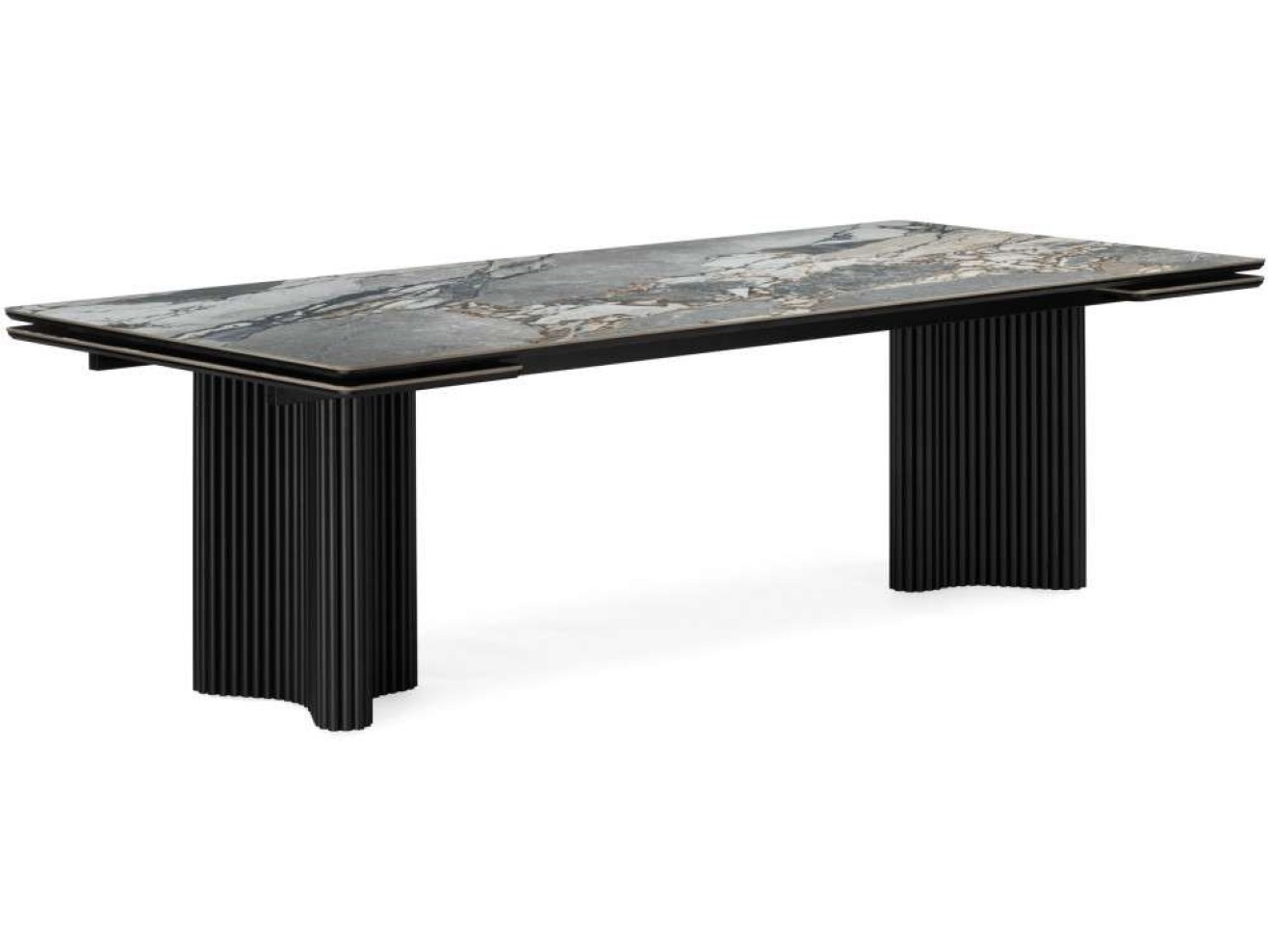 Мален 240x110 mineral stone baldoser / черный Керамический стол