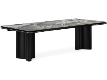 Мален 240x110 mineral stone baldoser / черный Керамический стол