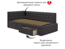 Односпальная кровать-тахта Afelia с ящиками 900 шоколад с ортопедическим основанием