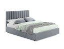 Мягкая кровать Olivia 1600 серая с ортопедическим основанием