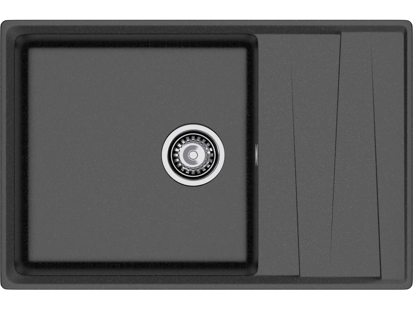 Мойка 760 Level 760L 1-чаш+кр 760*500 черный арт. 1265883
