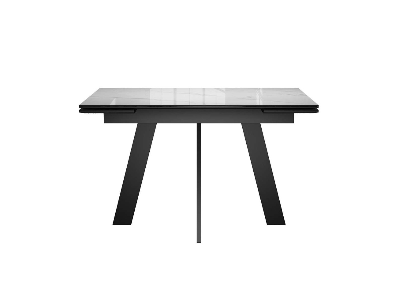Стол DikLine SKM110 Керамика Carrara Gloss (мрамор глянец белый)/подстолье черное/опоры черные