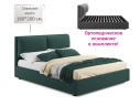 Мягкая кровать Vita 1600 изумруд с ортопедическим основанием
