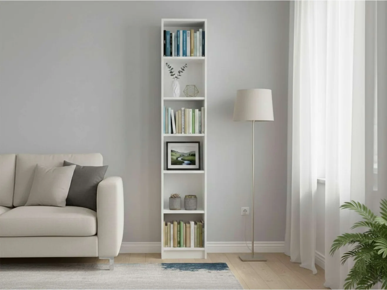 Стеллаж книжный 40x28x202см Тинтон, с регулируемыми полками арт. 1377141