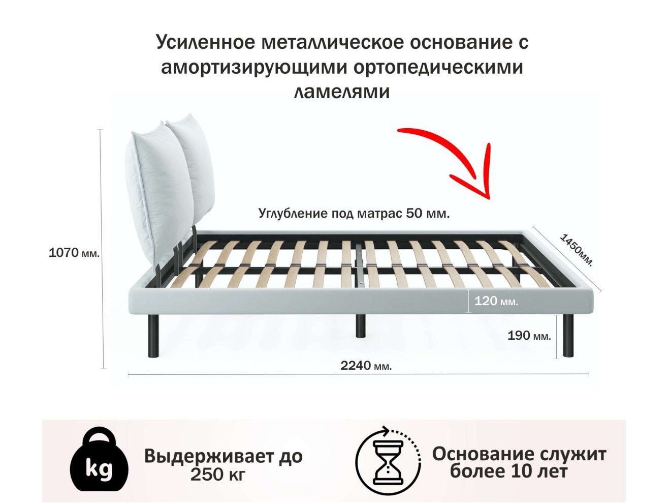 Мягкая кровать Fly 1400 мята пастель с ортопедическим основанием