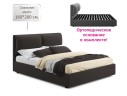 Мягкая кровать Vita 1600 шоколад с ортопедическим основанием