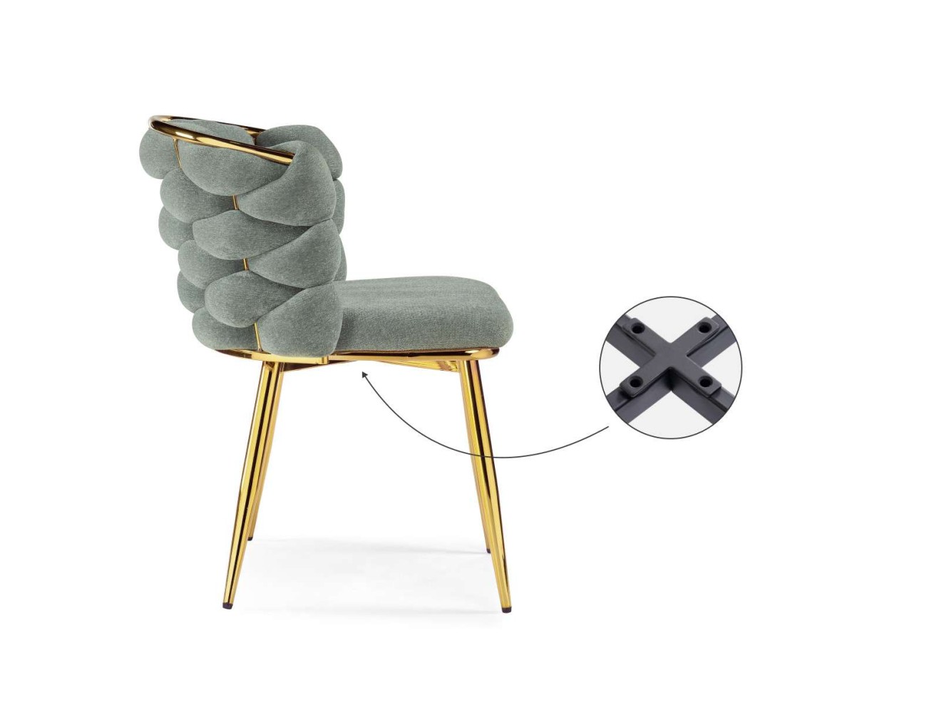 на металлокаркасе Rendi light gray / gold Стул на металлокаркасе арт. 1315319