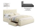 Мягкая кровать Verona 1600 бежевая с ящиками