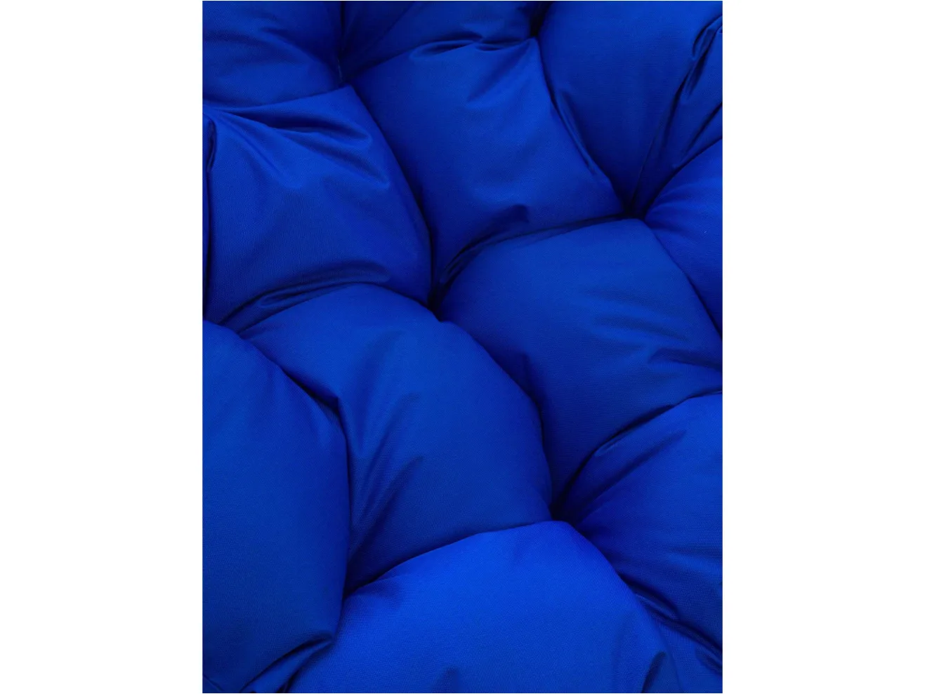 Кресло ПАПАСАН мини без ротанга белое, синяя подушка арт. 1227949