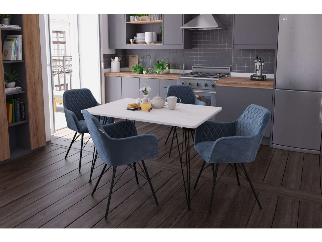Стул Sheffilton SHT-ST38/S37 тихий океан/черный муар арт. 1367757