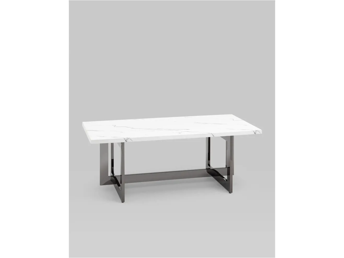 Журнальный столик STOOL GROUP Нэйтан 122*61 Белый мрамор/Темный хром арт. 1599893