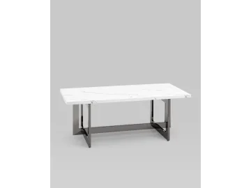 Журнальный столик STOOL GROUP Нэйтан 122*61 Белый мрамор/Темный хром