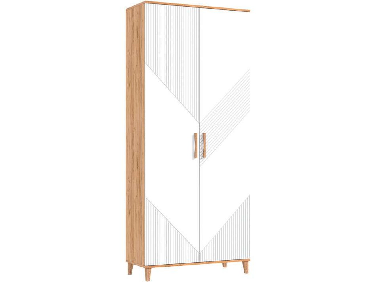 Шкаф 2-х дверный Ирис, Крафт золотой/Браш вайт арт. 1325603