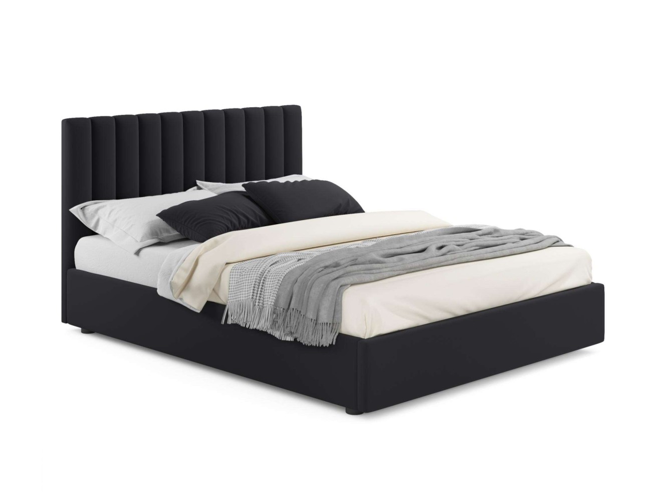 Мягкая кровать Olivia 1600 темная с подъемным механизмом