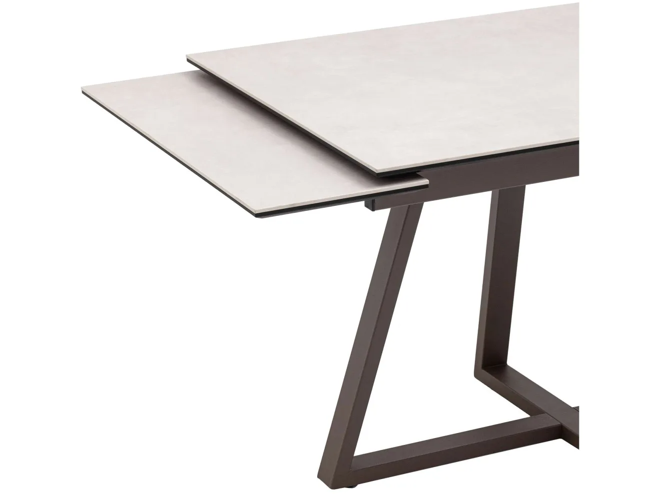 Стол обеденный STOOL GROUP Керас 120-180*80 Carmen light grey, подстолье коричневое арт. 1568399