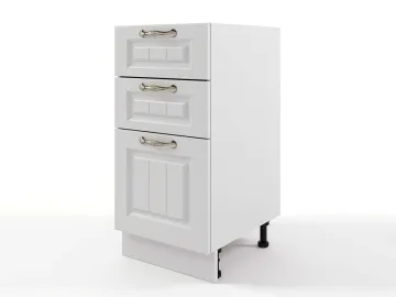 Шкаф напольный Мария с 3-мя ящиками 400х820х476 Белый/ Белый
