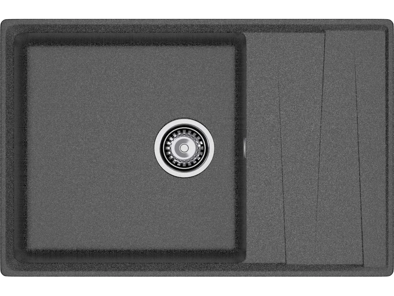 Мойка 760 Level 760L 1-чаш+кр 760*500 графит арт. 1265885