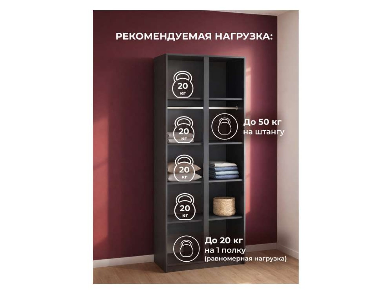 Кассий 80 2-х ств графит Шкаф арт. 1536347