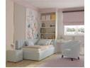 Мягкая кровать Milena 900 мята пастель с подъемным механизмом и матрасом ГОСТ
