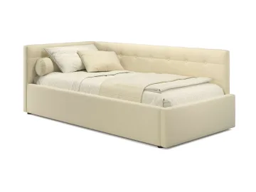 Односпальная кровать-тахта Bonna 900 беж ткань ортопед.основание с матрасом PROMO B COCOS