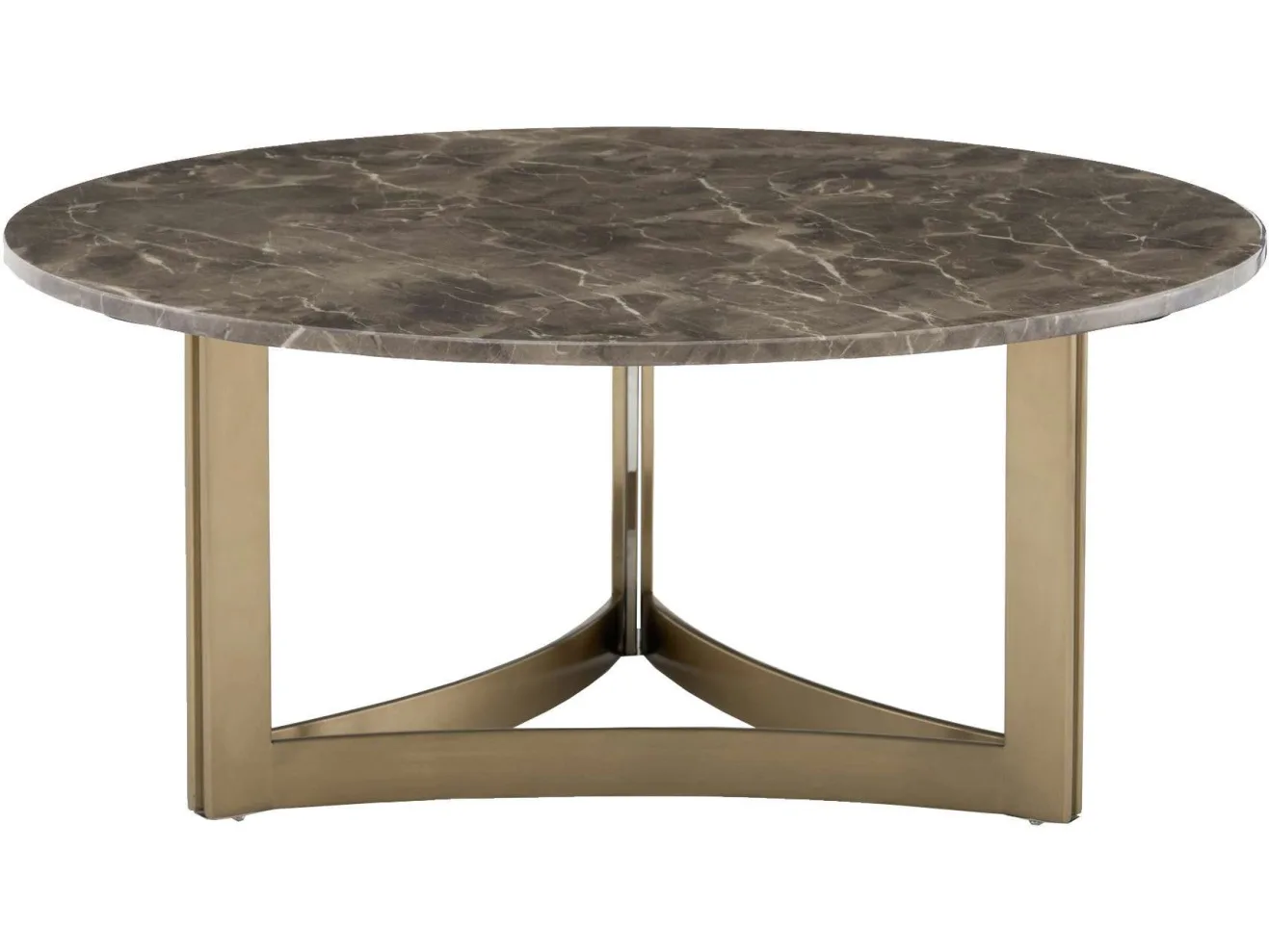Стол журнальный STOOL GROUP Кассия 90*90 Темная керамика, сталь шампань арт. 1568369