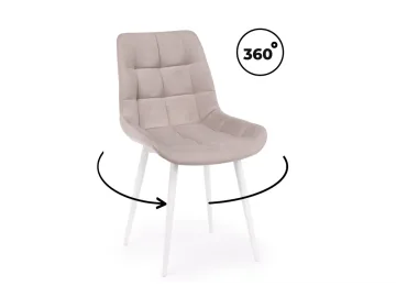 Челси 360 К латте (zd 290) / белый np Стул на металлокаркасе